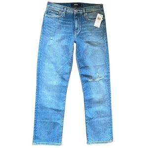 NWT Hudson Jeans Nico Mid-Rise Straight Ankle Distressed Jeans Size 27